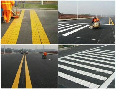 开封开封道路划线，热熔标线